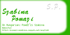 szabina pomazi business card